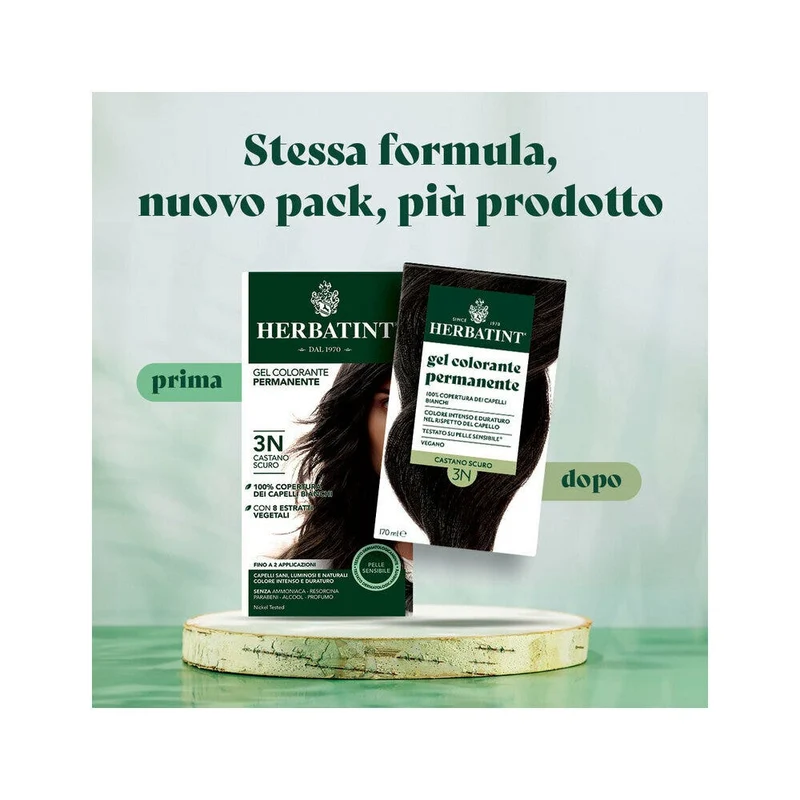 Herbatint Gel Colorante Permanente 3N Castano Scuro 170ml