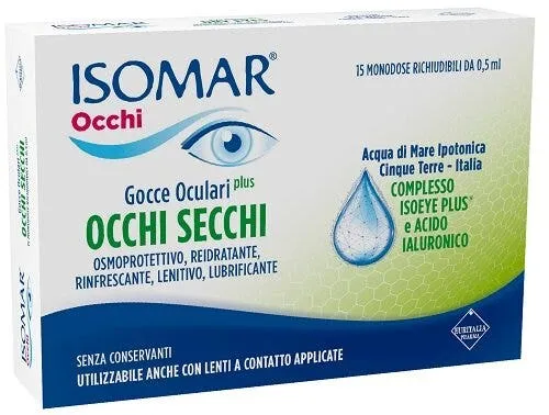 Isomar Occhi Secchi Plus Gocce Oculari Acido Ialuronico 0,20% 15 Flaconcini