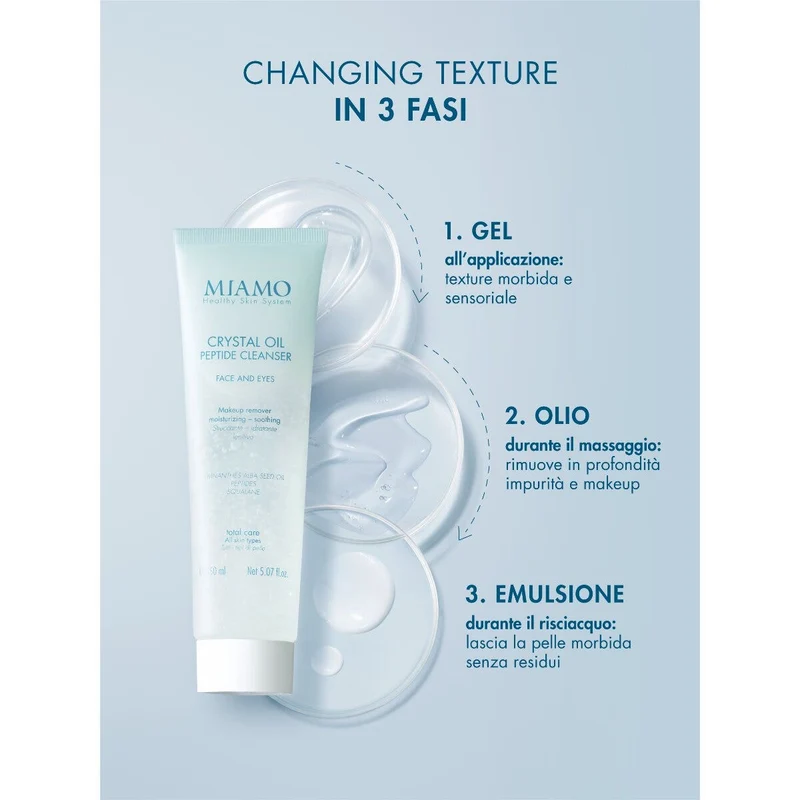 Miamo Crystal Oil Peptide Cleanser Struccante - Idratante Lenitivo 150ml