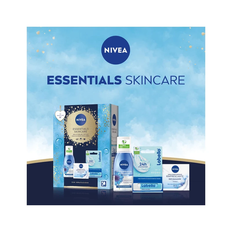 Nivea Cofanetto Essential Skincare Struccante 125ml + Crema Giorno 50ml + Labello