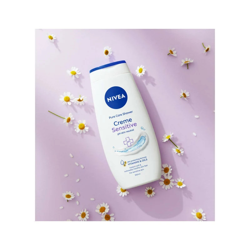 Nivea Bagnodoccia Creme Sensitive Bagnoschiuma in Crema Detergente Per Pelli Sensibili 250ml