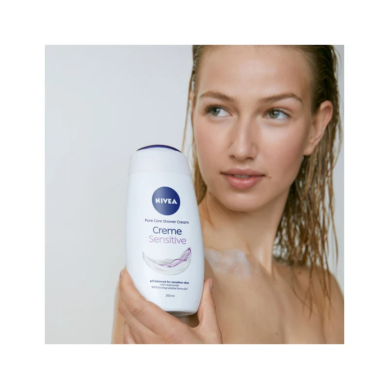 Nivea Bagnodoccia Creme Sensitive Bagnoschiuma in Crema Detergente Per Pelli Sensibili 250ml