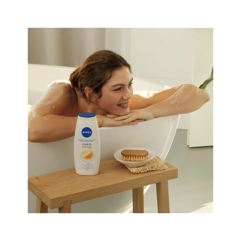 Nivea Bagnodoccia Care & Orange Bagnoschiuma in Crema Detergente Al Profumo Di Arancia 650ml