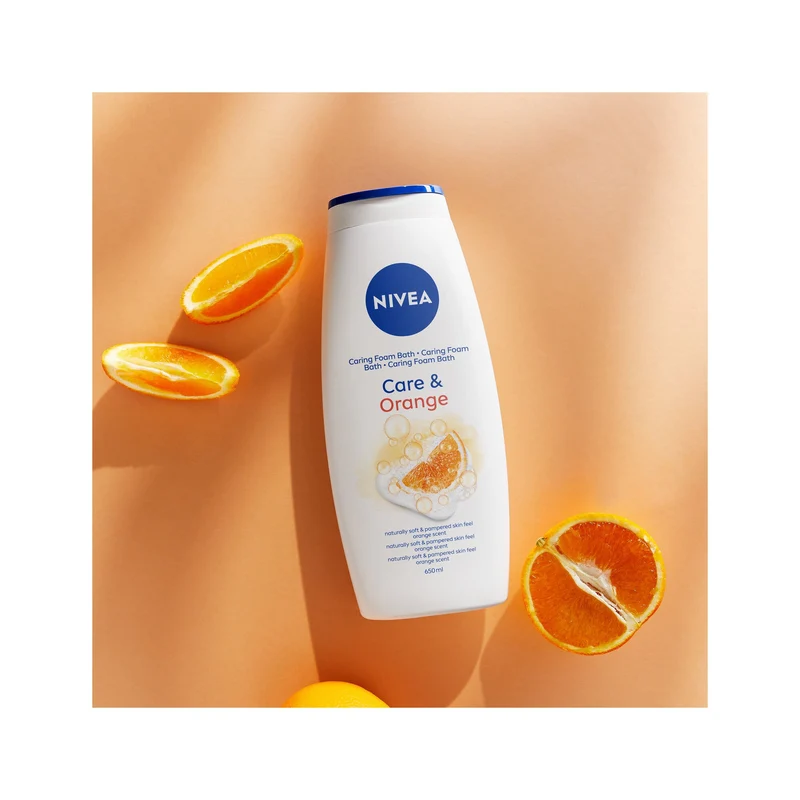 Nivea Bagnodoccia Care & Orange Bagnoschiuma in Crema Detergente Al Profumo Di Arancia 650ml