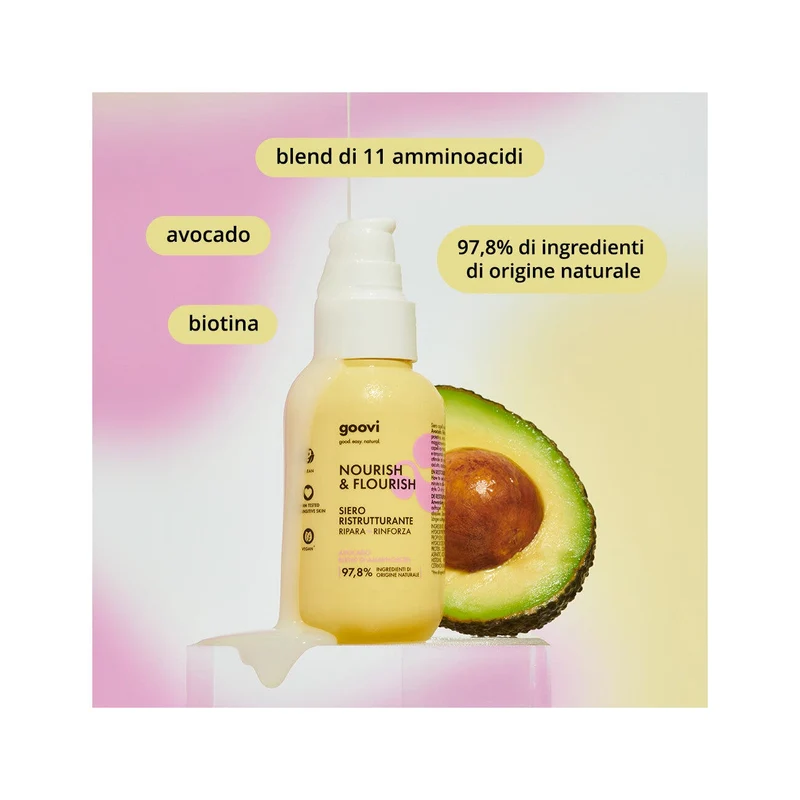 Goovi Nourish & Flourish Siero Ristrutturante Per Capelli 100ml
