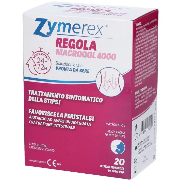 Zymerex Regola Macrogol 4000 20 Bustine Da 20ml