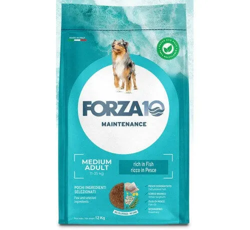 Forza 10 Mantenimento Cibo Secco Pesce Per Cani Adulti Taglia Media Sacco 12kg