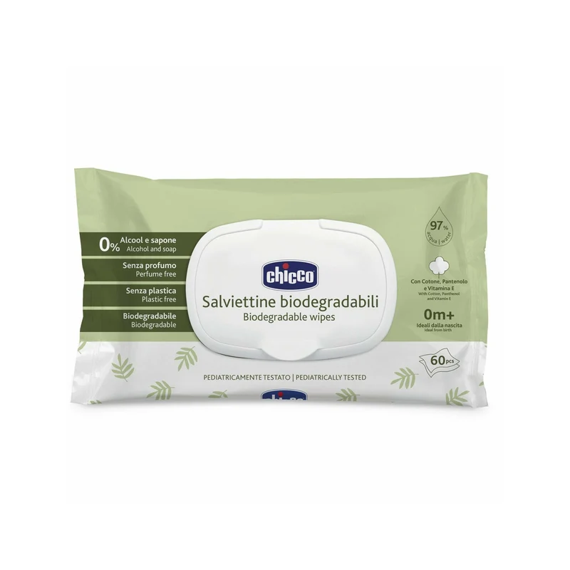 Chicco Salviettine Biodegradabili 60 Pezzi