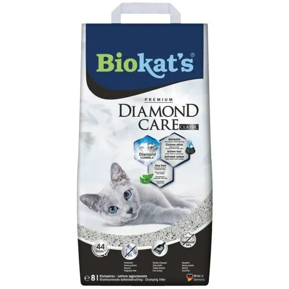 Biokat's Diamond Care Classic Lettiera Con Carbone Attivo Naturale Per Gatti 8L