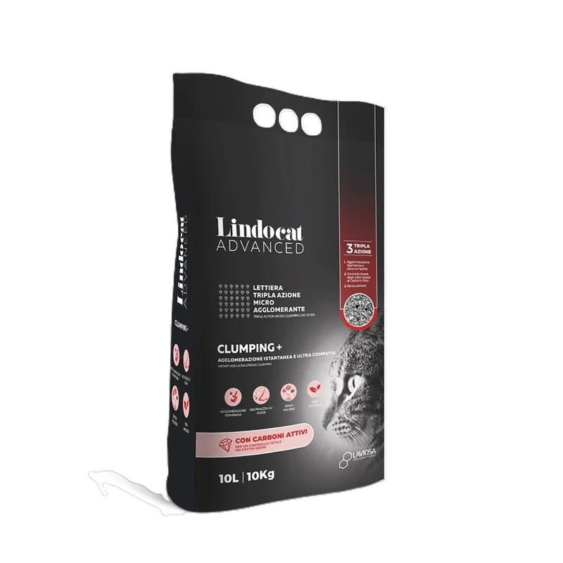 Lindocat Advanced Clumping + Carboni attivi Lettiera Per Gatt 10L