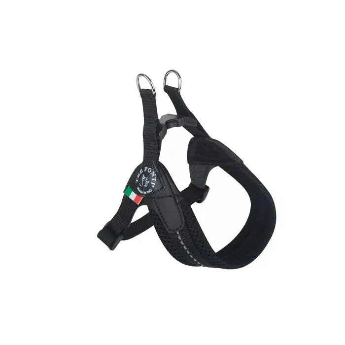 Tre Ponti Pettorina Easy Fit Con Sottopancia Regolabile In Rete Nero Per Cani 7/9kg Taglia 3,5
