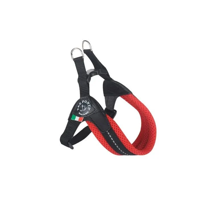 Tre Ponti Pettorina Easy Fit Con Sottopancia Regolabile In Rete Rosso Per Cani 5/6kg Taglia 2,5