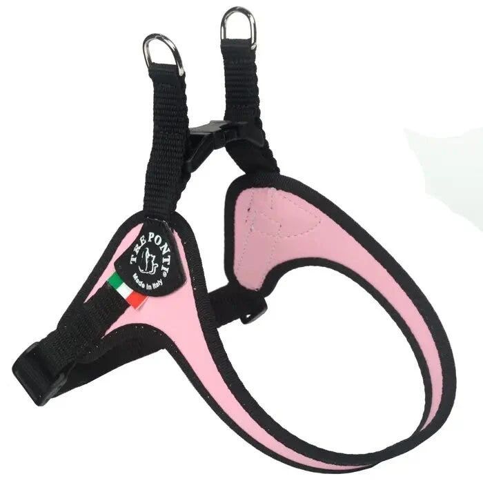 Tre Ponti Pettorina Easy Fit Con Sottopancia Regolabile Bordo Cannetè Rosa Per Cani 7/9kg Taglia 3,5
