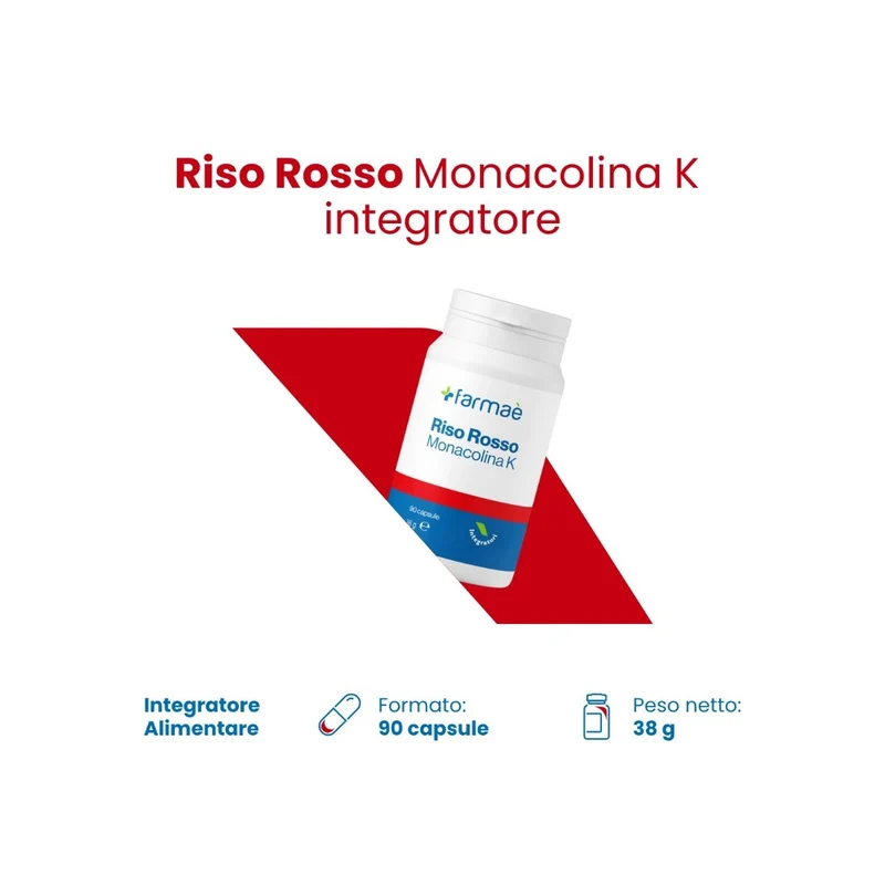 Farmaè Riso Rosso Monacolina K Integratore 90 Capsule