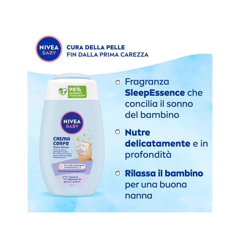 Nivea Baby Crema Corpo Dolce Nanna Bambini Per Una Pelle Nutrita E Protetta 200ml