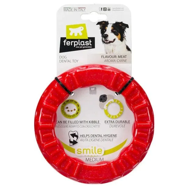 Ferplast Smile Ring Gioco Dentale Anello Taglia Medium Rosso Per Cani
