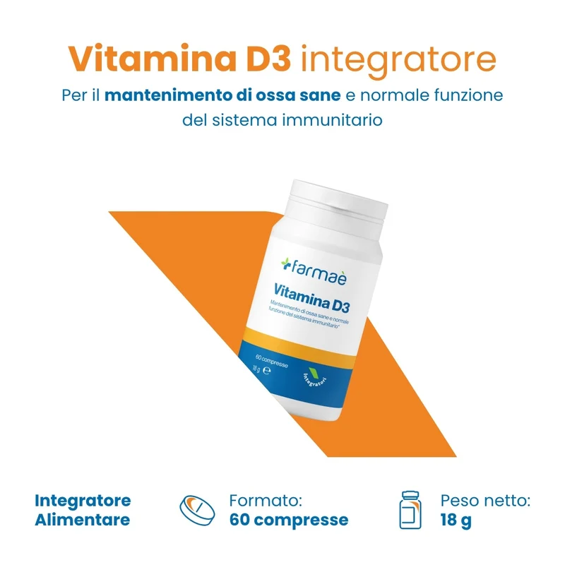 Farmaè Vitamina D3 Integratore 60 Compresse