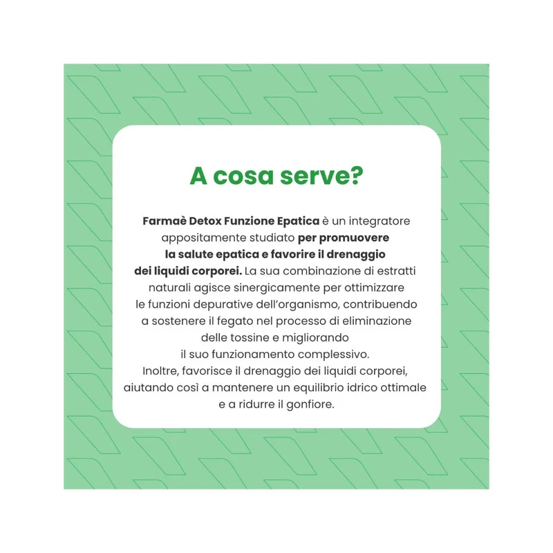 Farmaè Detox Funzione Epatica Integratore 60 Compresse