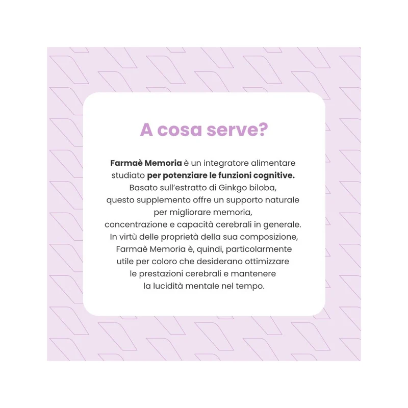 Farmaè Memoria Integratore 60 Compresse