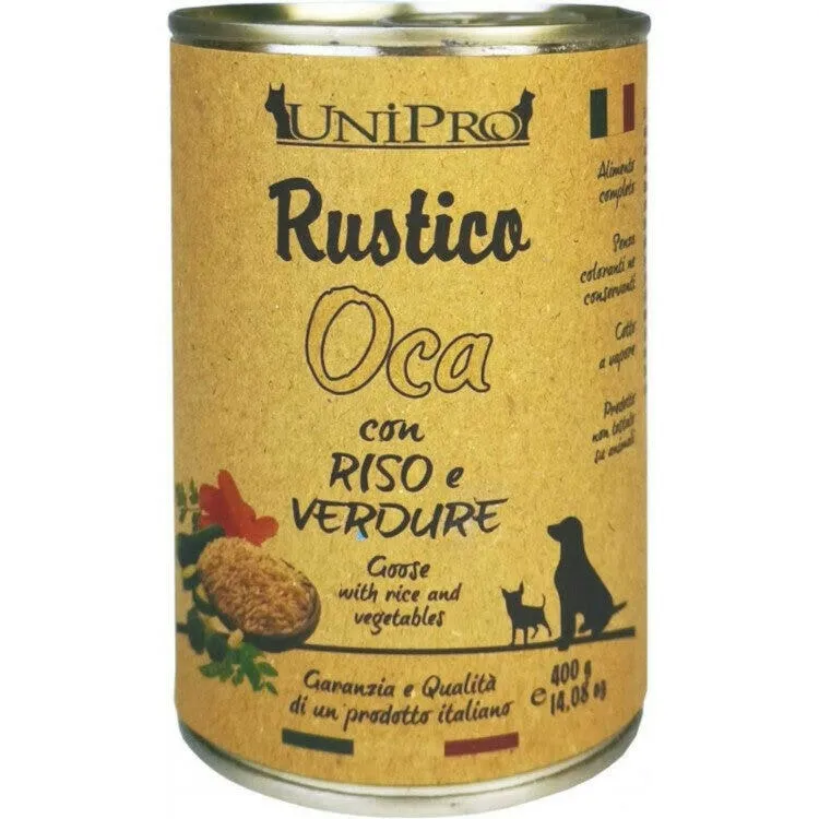 Unipro Rustico Cibo Umido Oca Riso E Verdure Per Cani Barattolo 400g