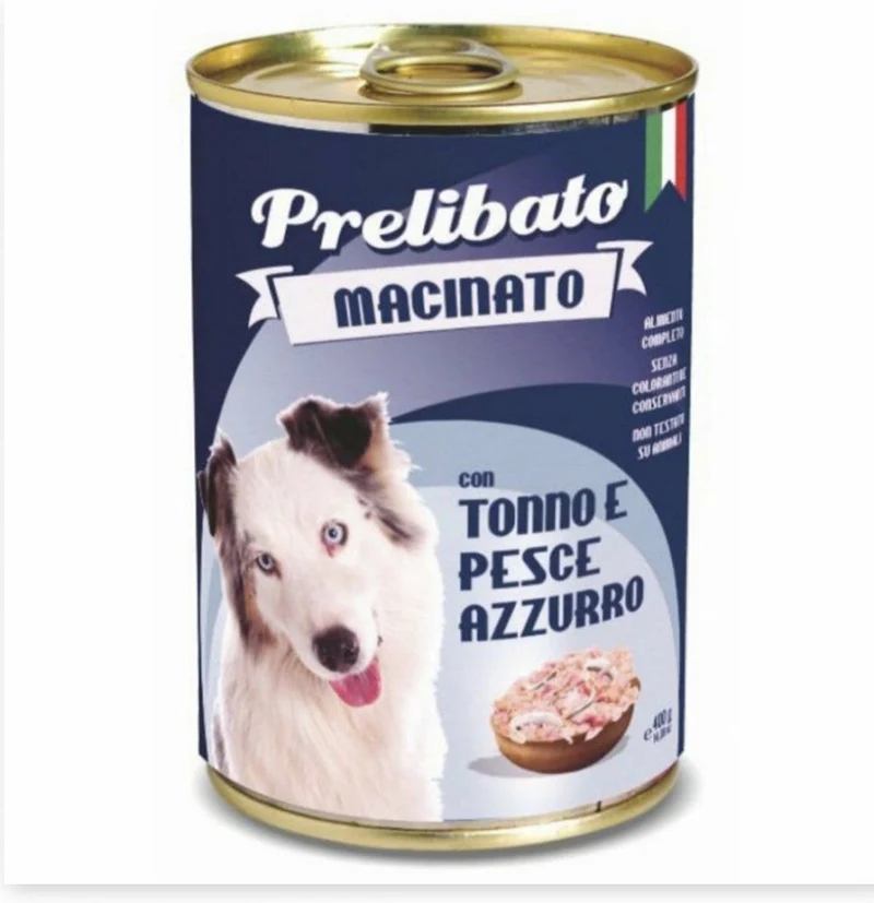 Unipro Prelibato Macinato per Cani Adulti con Tonno e Pesce azzurro 400g
