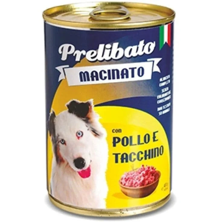 Unipro Prelibato Macinato Pollo e Tacchino Cibo Umido Per Cani Adulti 400g
