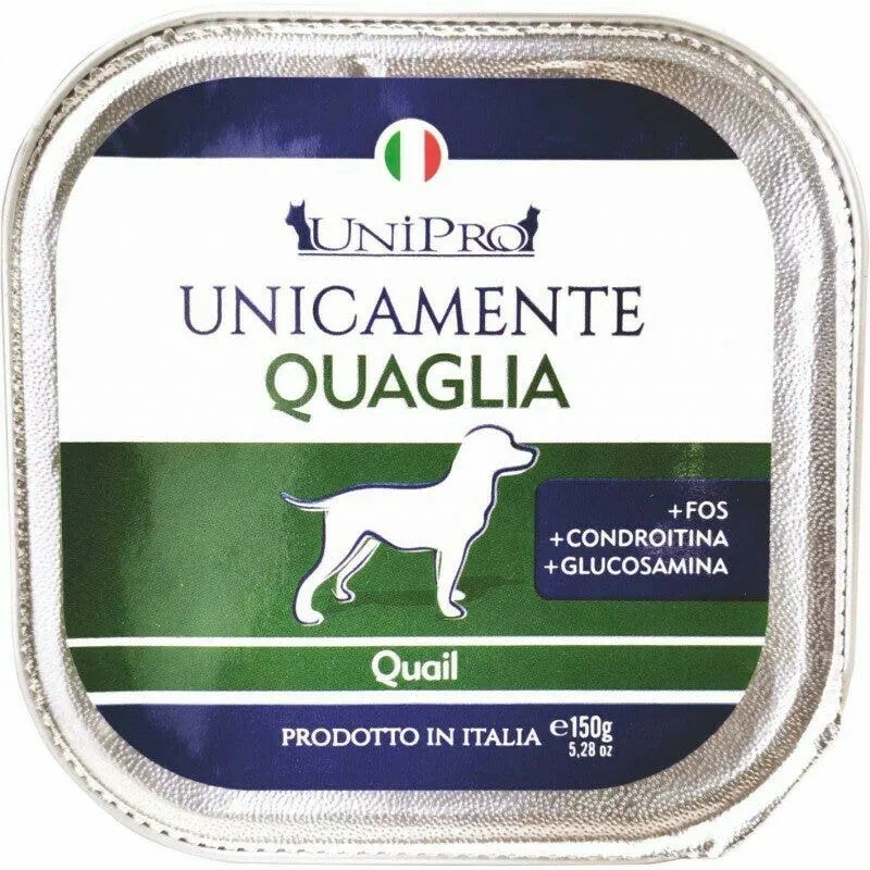 Unipro Unicamente Quaglia Cibo Umido Cani Adulti Vaschetta 150g