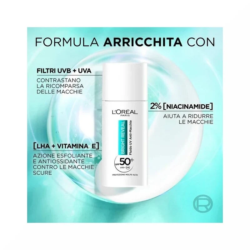 L'Oreal Paris Bright Reveal Fluido UV Anti-Macchie 50ml SPF 50+
