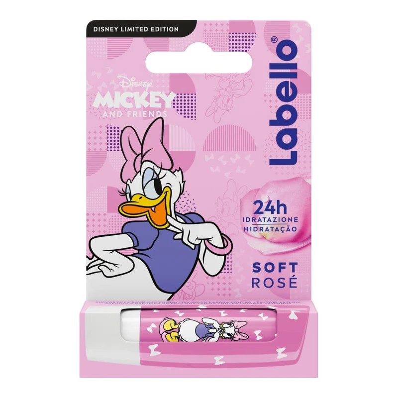 Labello Soft Rosé Disney Limited Edition Daisy Duck Burrocacao Labbra Colorato E Idratante 4,8g
