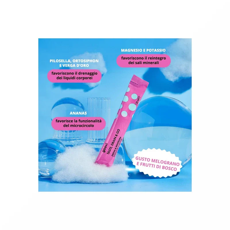 Goovi Taste Drain & Go Drenante Melograno e Frutti Di Bosco 24 Stick
