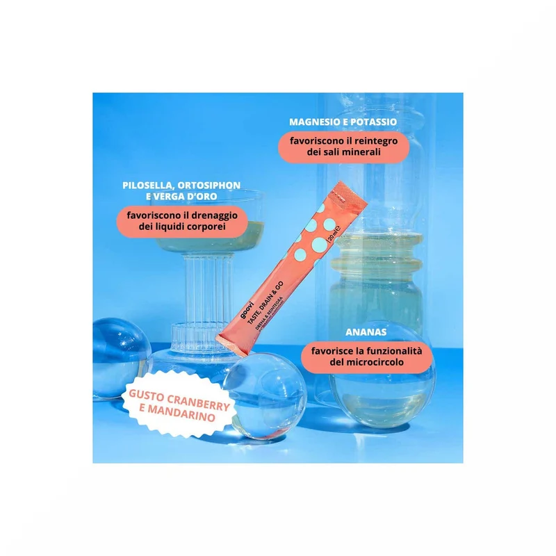 Goovi Taste Drain & Go Drenante Cranberry e Mandarino 24 Stick