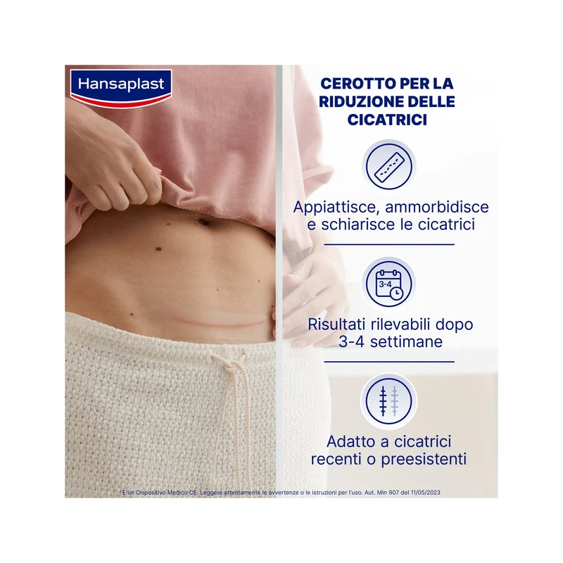 Hansaplast Cerotti Riduzione Delle Cicatrici XL 21 Pezzi Da 3x14,6 Cm Cerotti Cicatrici Grandi