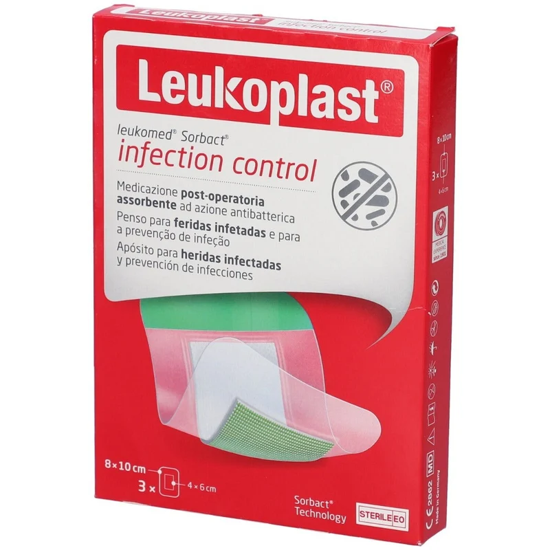 Leukomed Sorbact Medicazione 8x10 cm 3 Pezzi