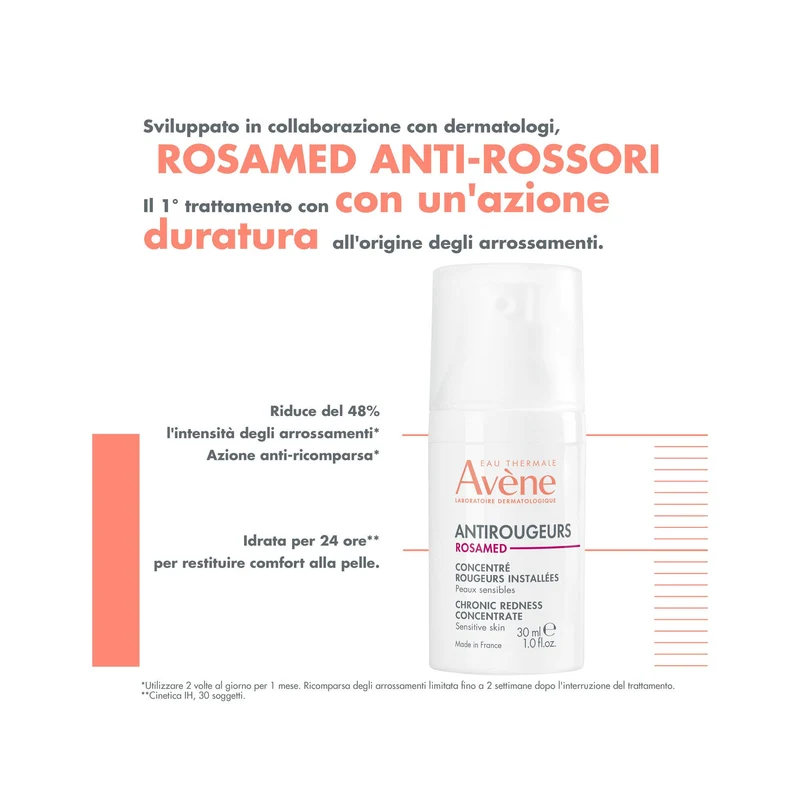 Eau Thermale Avène Antirougeurs Rosamed Concentrato Rossori Persistenti Pelle Sensibile 30ml
