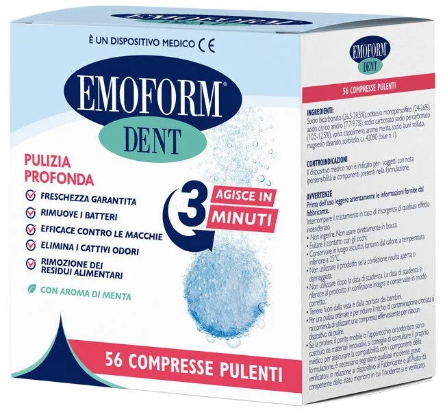 Emoform Dent Compresse Pulenti 56 Pezzi