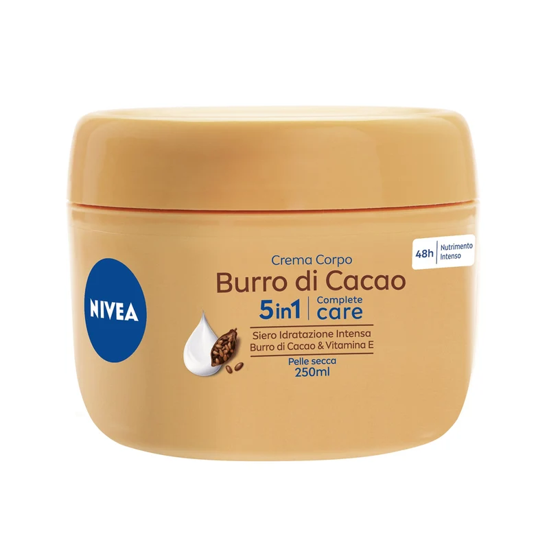 Nivea Crema Corpo Burro Di Cacao Idratante 48 Ore Per Pelle Secca Arricchita 250ml