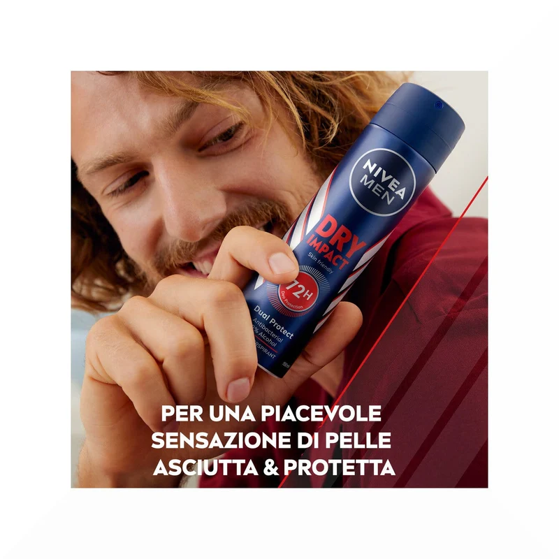 Nivea Men Dry Impact Deodorante Spray Uomo Per 72h Di Protezione Antitraspirante 150ml