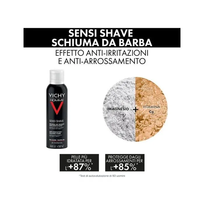 Vichy Cofanetto Regalo Natale Uomo Hydra Mag C Gel Doccia 200ml + Sensi Shave Schiuma da Barba 20ml