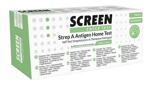Strep a Antigen Home Test Determinazione Qualitativa Antigeni Streptococco a da Tampone Faringeo 1 Pezzo