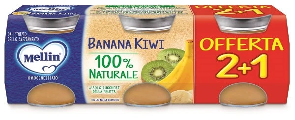 Mellin Omogeneizzato Banana/Kiwi 3x100g 4Mesi+
