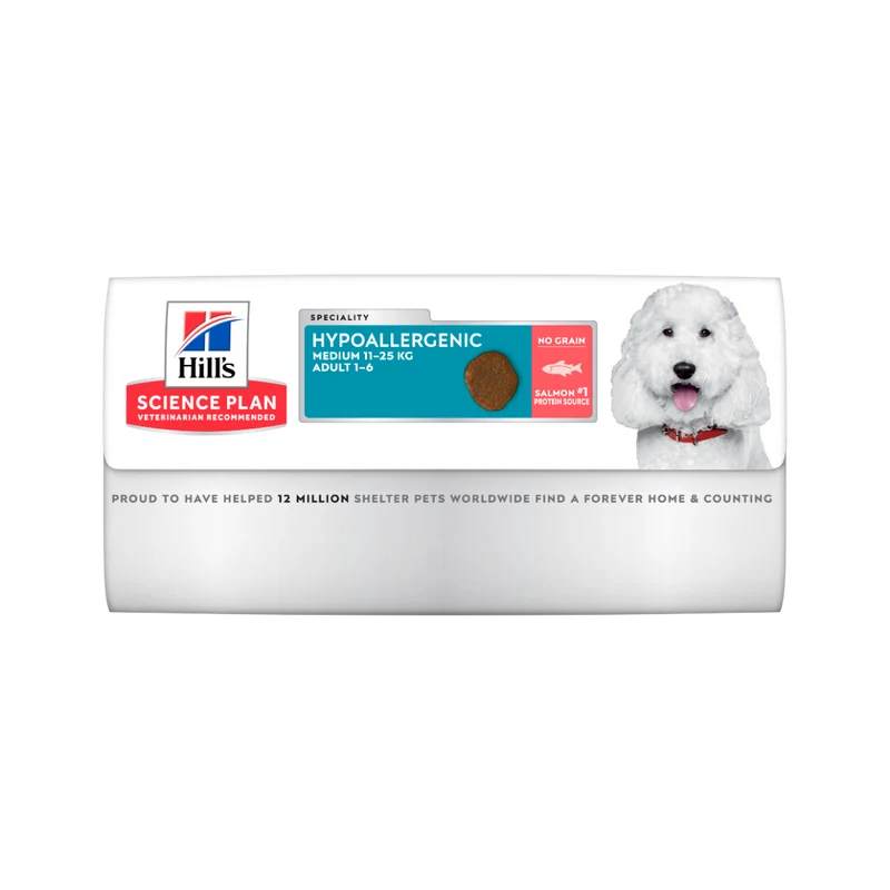 Hill's Science Plan Hypoallergenic Al Salmone Cibo Secco Cani Adulti Taglia Media Sacco 14kg
