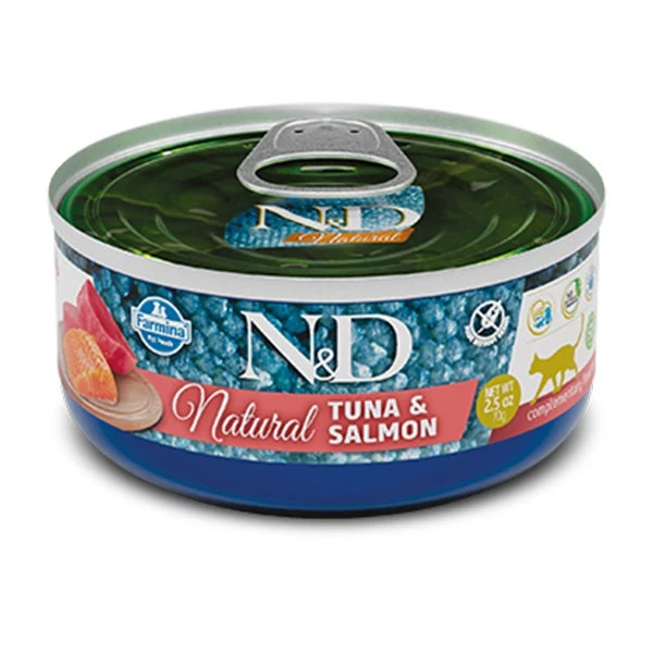 Farmina Natural & Delicious Natural Tonno & Salmone per Gatti 140g