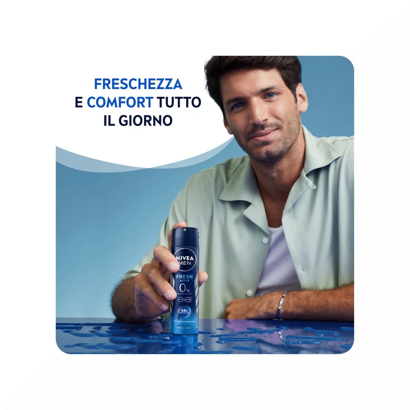 Nivea Men Fresh Active Deodorante Spray 150ml Antitraspirante Uomo Per 48 Ore
