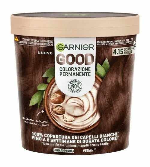 Garnier Good Kit Colorazione Permanente 4.15 Castano Freddo Nocciola 160g