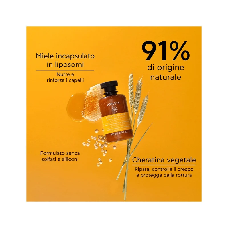 Apivita Keratin Repair Shampoo Nutriente Riparatore 250ml