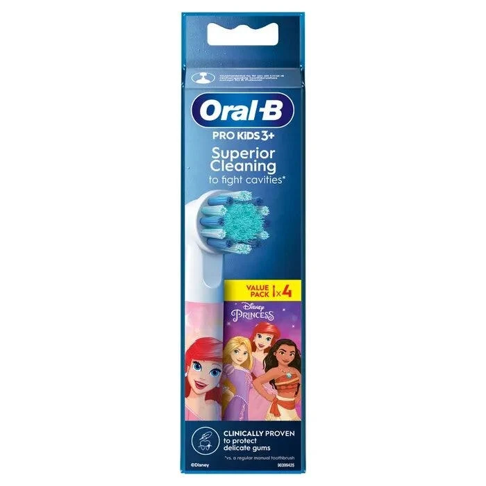 Oral-B Testine Di Ricambio Pro Kids Con Disney Cars o Principesse 4 Pezzi