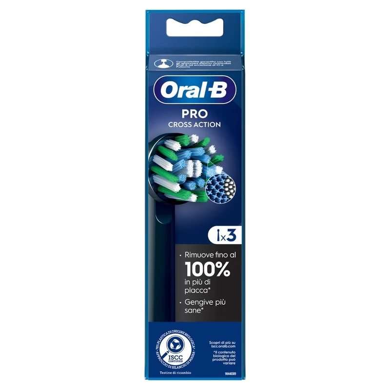 Oral-B Testine Di Ricambio Pro Cross Action Black 3 Pezzi