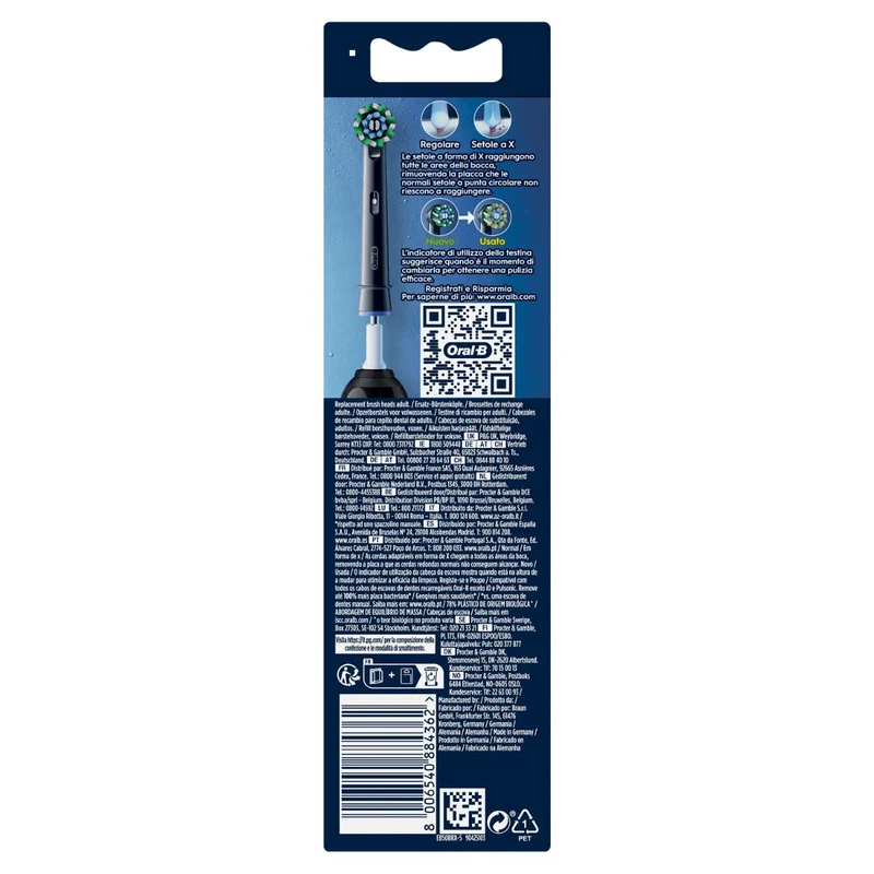 Oral-B Testine Di Ricambio Pro Cross Action Black 5 Pezzi
