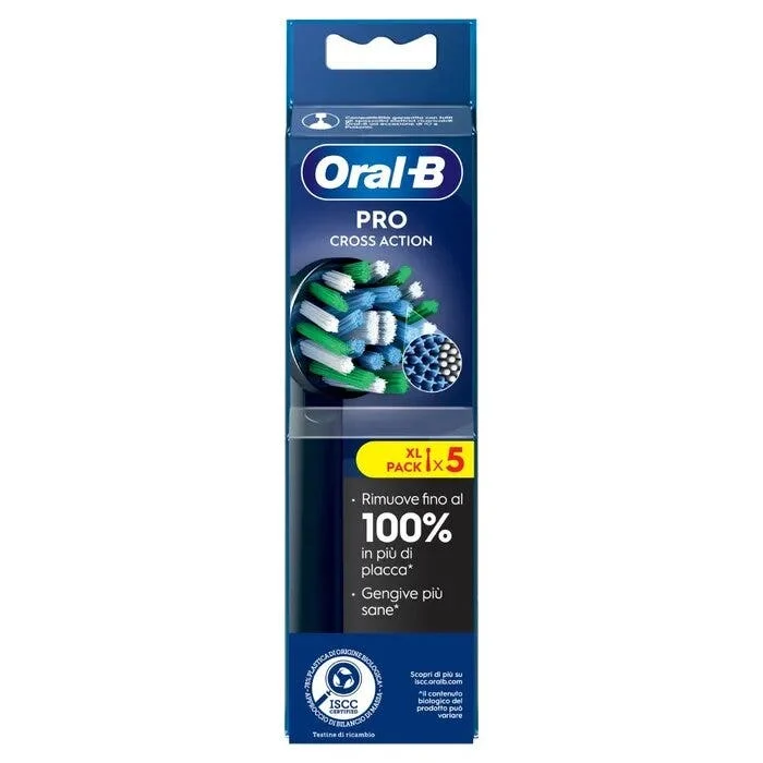 Oral-B Testine Di Ricambio Pro Cross Action Black 5 Pezzi