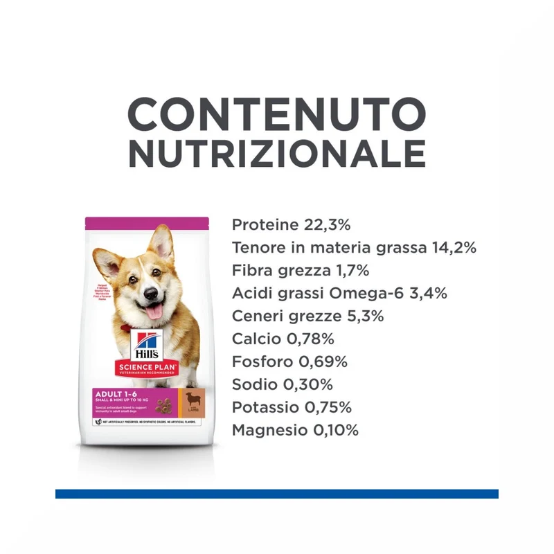 Hill's Science Plan Small & Mini Adult Crocchette con Agnello e Riso per Cani Sacco 6 Kg